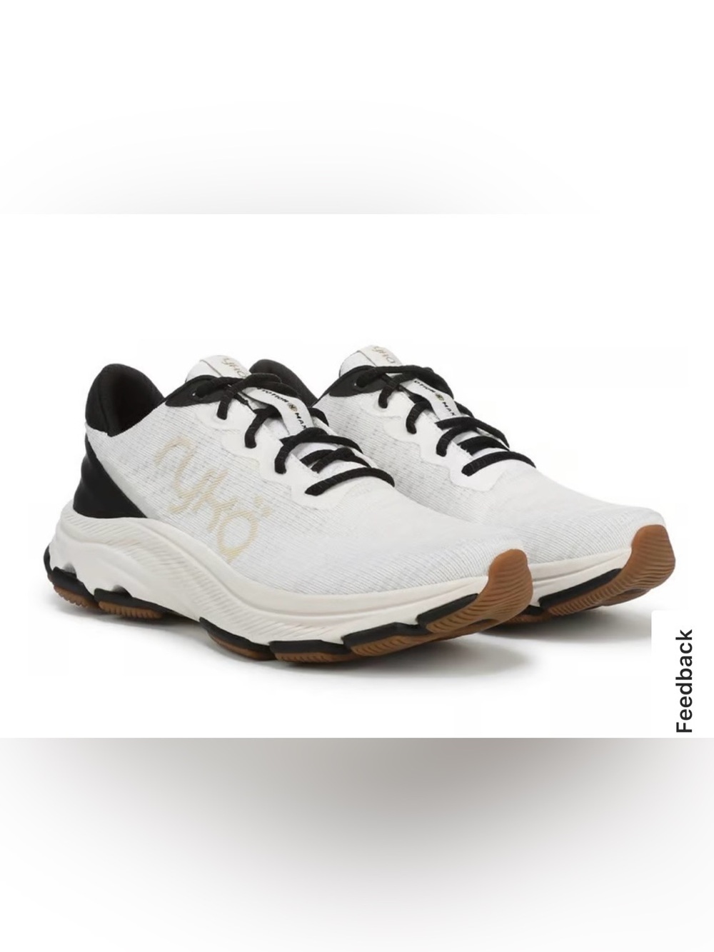 Ryka Women’s White and Black Knit Running Shoes